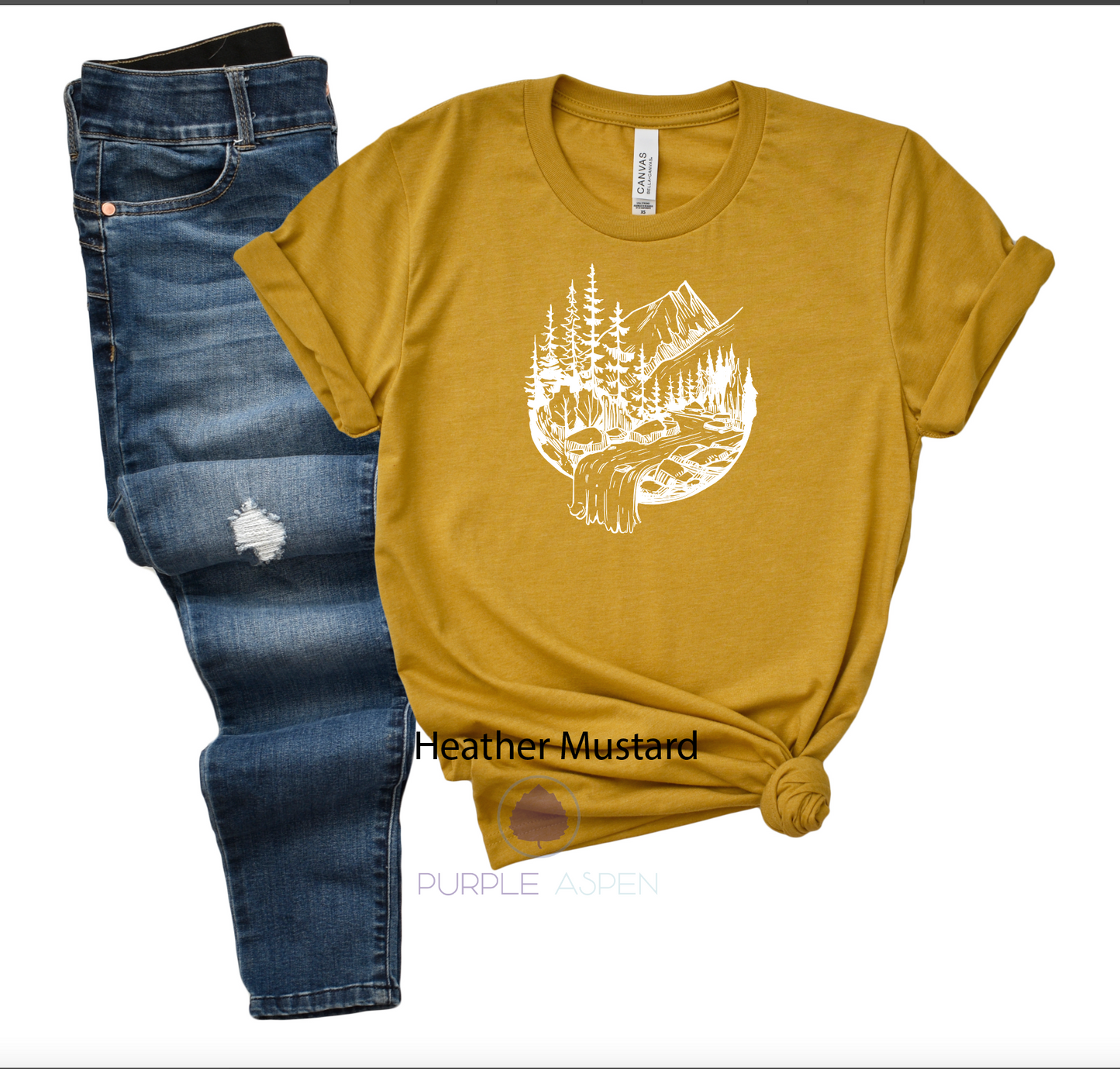 Mountain River Scene Tee Shirt