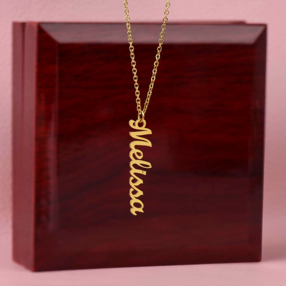 Personalized Name Necklace, Vertical