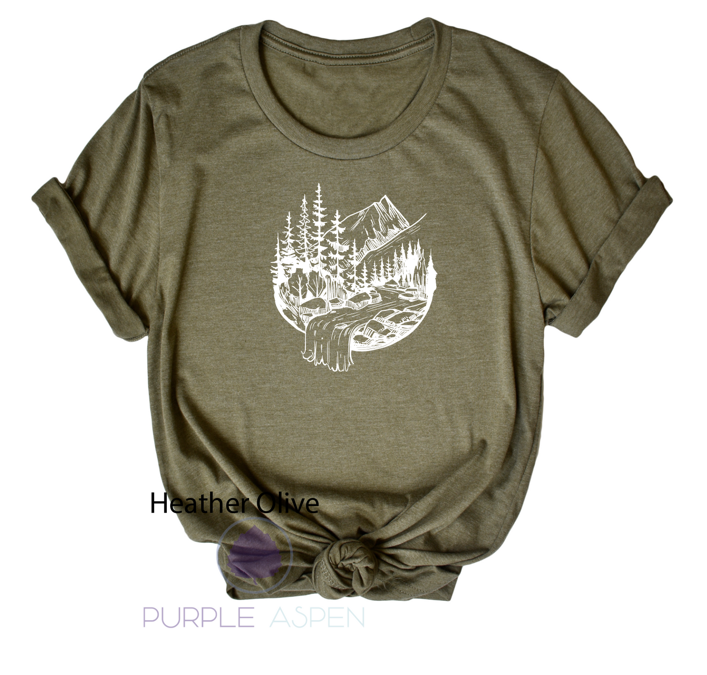 Mountain River Scene Tee Shirt