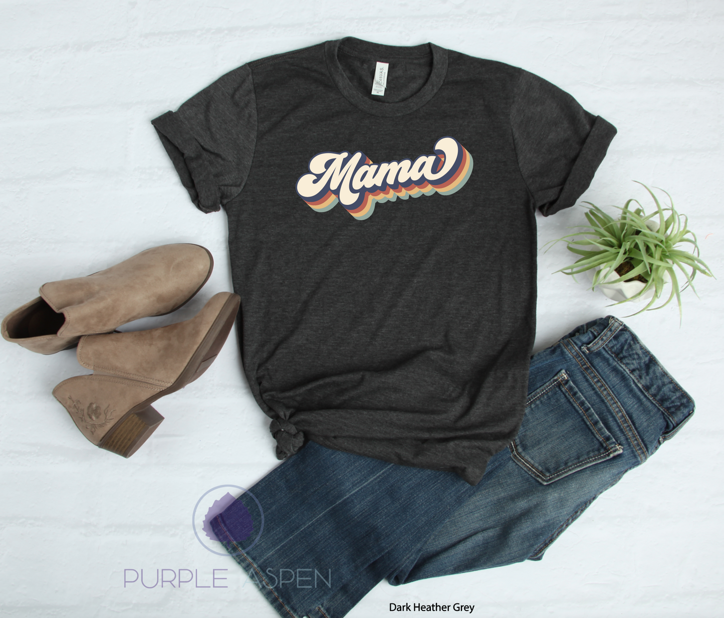 Mama Retro Print Premium Tee