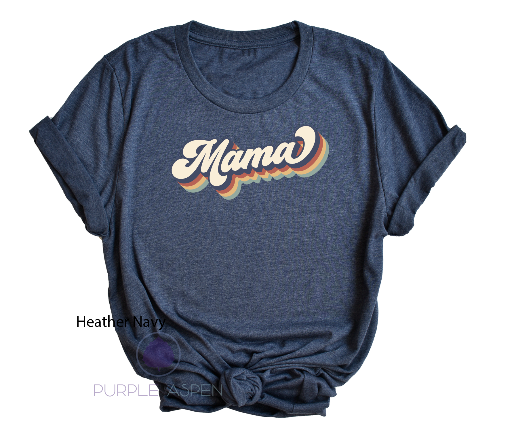Mama Retro Print Premium Tee PurpleAspen