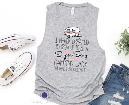 Camping Lady Tank Top