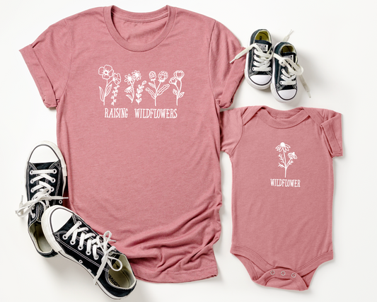 Raising Wildflowers and Little Wildflower Shirt Set