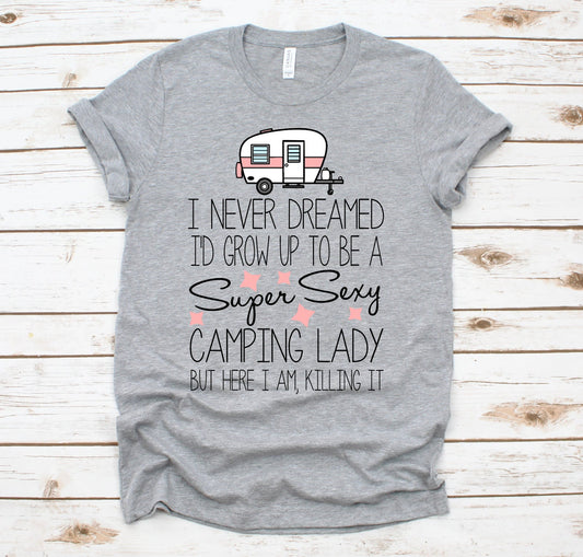 Camping Lady Tee shirt