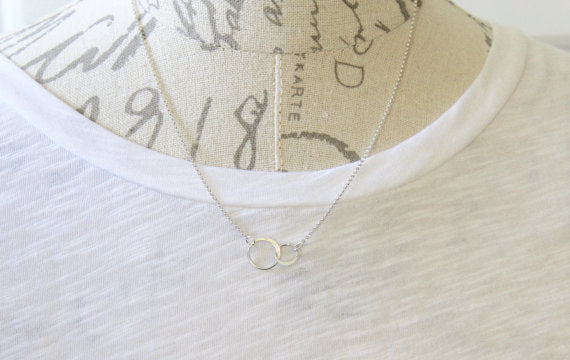 Sterling Silver Double Circle Necklace